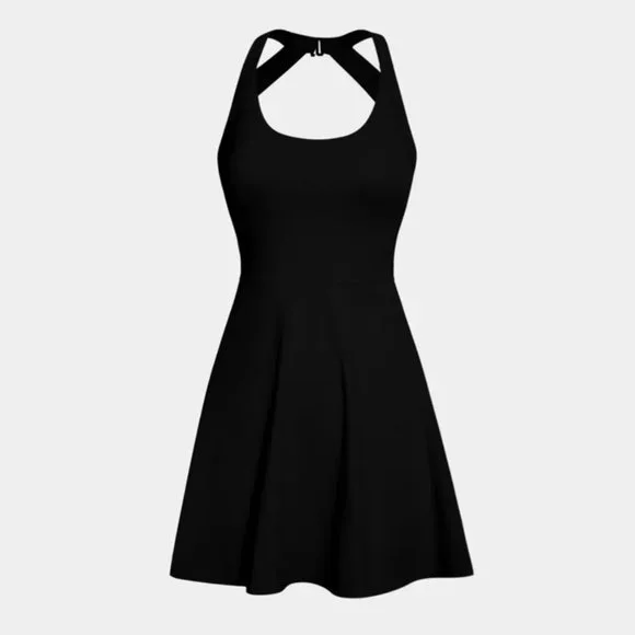 Halara Backless Cut Out Twisted Side Pocket 2-in-1 Mini Barre Ballet Dance Dress - Picture 6 of 7